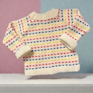 Vintage Pink and Blue Togs Knit Sweater – Made in Japan – Size L (Toddler)